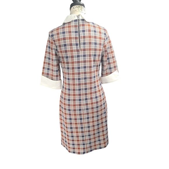 Kingston Grey Schoolgirl bodycon brown plaid dress Size Large Academia Preppy - Picture 3 of 9